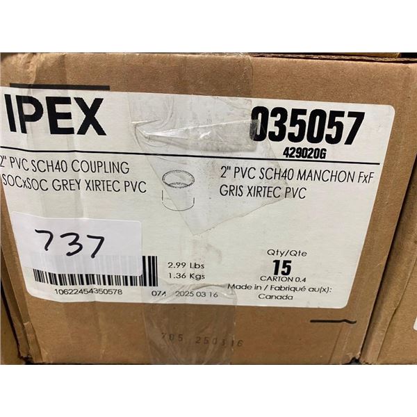 15 OF 2IN PVC COUPLINGS