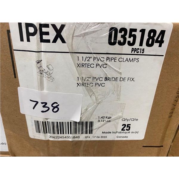 25 OF 1.5IN PVC PIPE CLAMPS