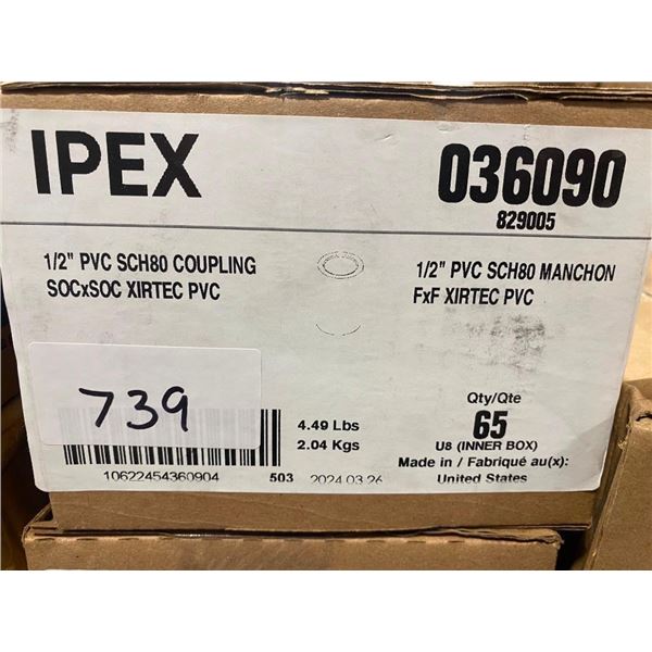 65 OF 1/2IN PVC COUPLINGS