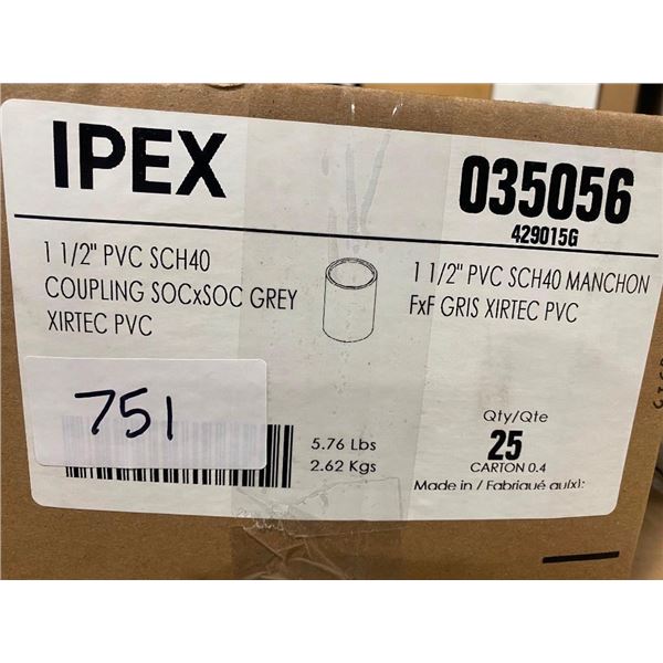 25 OF 1.5IN PVC COUPLINGS