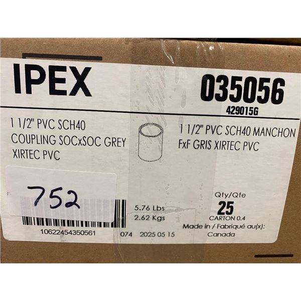 25 OF 1.5IN PVC COUPLINGS
