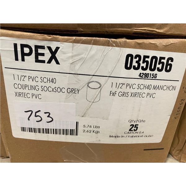 25 OF 1.5IN PVC COUPLINGS