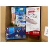 Image 1 : BOX OF FOOT CLEANING AND NAIL CLEANING TOOLS AND A GLUE GUN
