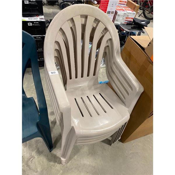 4 PLASTIC PATIO CHAIRS