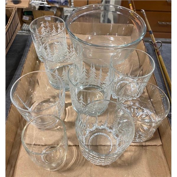 8 GLASSES AND A BOWL