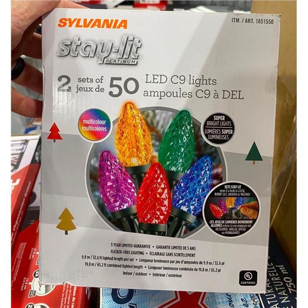 2 SETS OF 50 LED CHRISTMAS LIGHTS