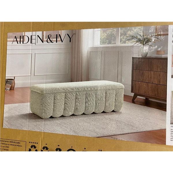 5FT FABRIC STORAGE OTTOMAN