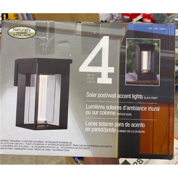 4 SOLAR POST ACCENT LIGHTS