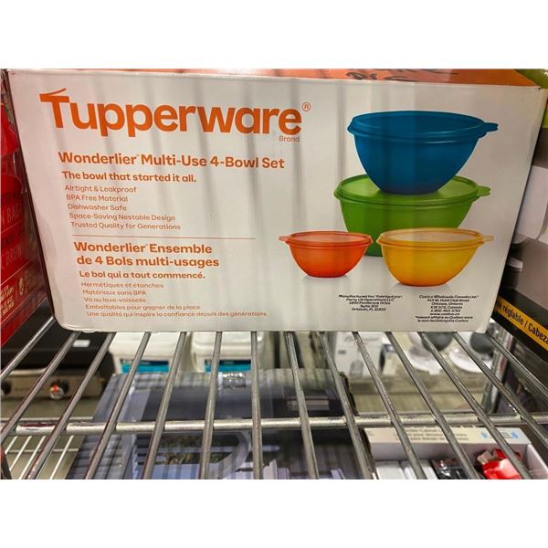 4PC TUPPERWARE SET - CRACK IN ONE BOWL AS SEEN IN PIC