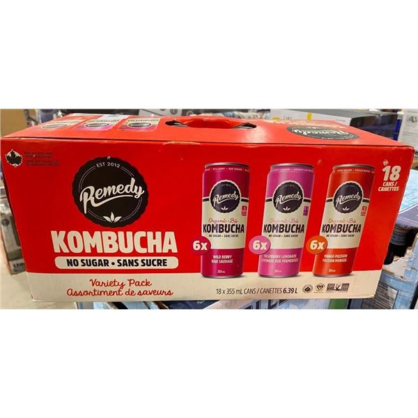18 CANS OF ASSORTED FLAVOURED KOMBUCHA