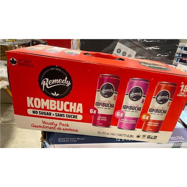 18 CANS OF ASSORTED FLAVOURED KOMBUCHA