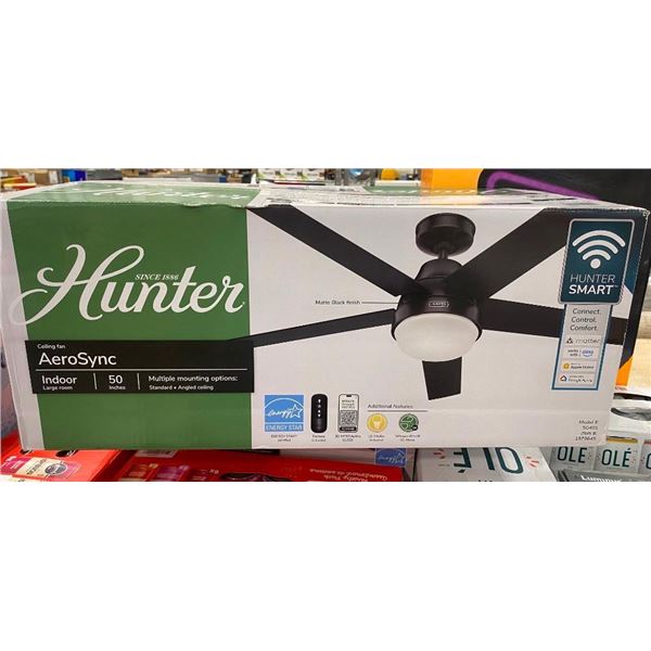HUNTER INDOOR 50IN CEILING FAN AND LIGHT