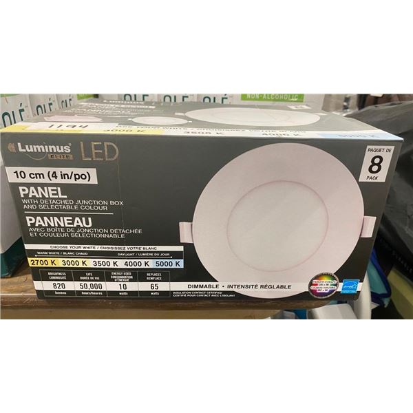 8 PACK OF LED POT LIGHTS WITH JUNCTION BOX