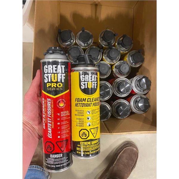 11 CANS OF FIRE RATED SPRAY FOAM AND 11 CANS OF SPRAY FOAM CLEANER