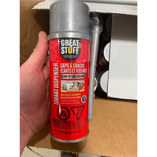 12 CANS OF GAPS AND CRACKS SPRAY FOAM