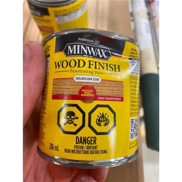 4 OF 236ML OF WOOD FINISH STAIN - CANS DENTED