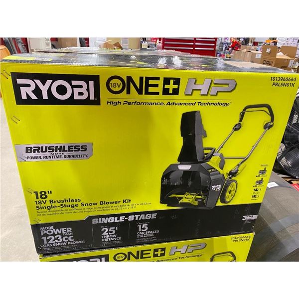 RYOBI 18IN BATTERY OPERATED SNOWBLOWER - COMPLETE