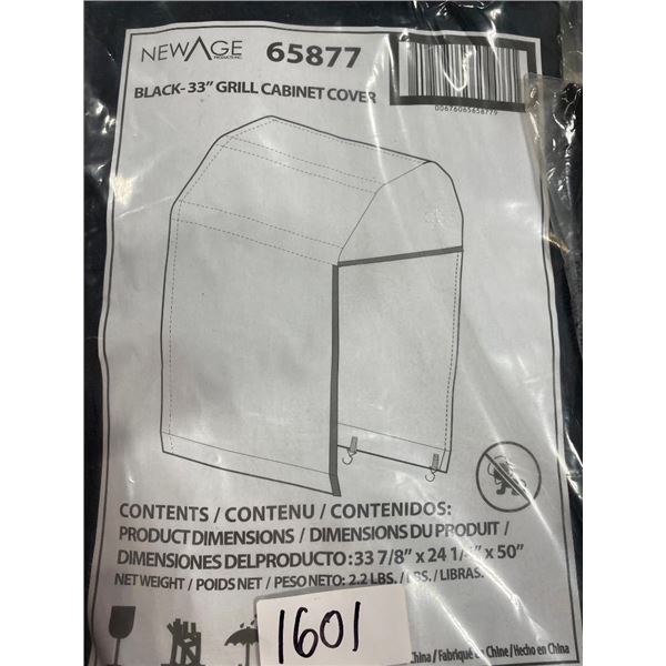 33IN BLACK BBQ COVER