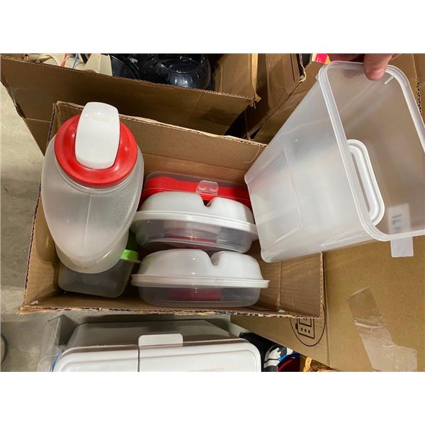 BOX LOT OF ASSORTED TUPPERWARE