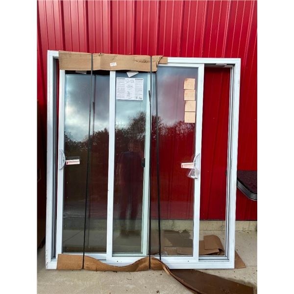 70.5IN PATIO SLIDING DOOR - HAS FEW SCRATCHES ON BOTTOM LEFT CORNER AND SCREEN HAS SMALL TEAR