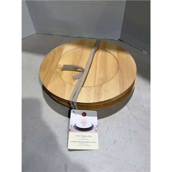Wood charger plates 13" diameter