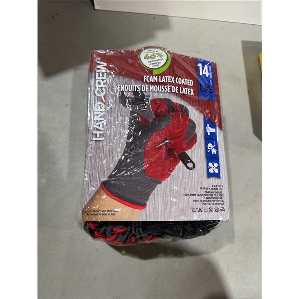 Hand crew foam latex coded size, large glove gloves