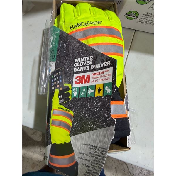 Winter gloves, two pairs size large/extra large