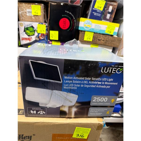 Motion activated, solar, security, LED light