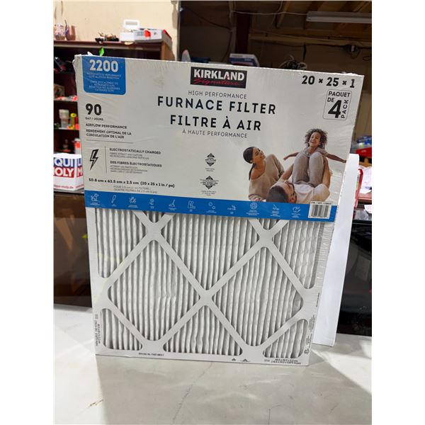 High-performance furnace filter 20 x 25 by one four pack