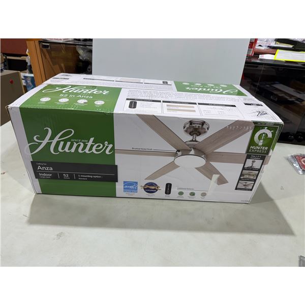 Hunter large indoor ceiling fan 52 inch light gray oak/Matte Nickel