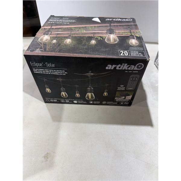 ARTIKA eclipse, solar string lights with 20 LED bulbs