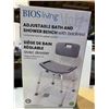 Image 1 : Adjustable bath and shower bench with back wrist