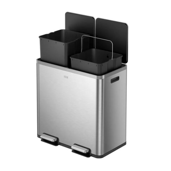 EKO RECYCLE & TRASH DUAL CAN. 42L + 42L. RETAIL $99.99