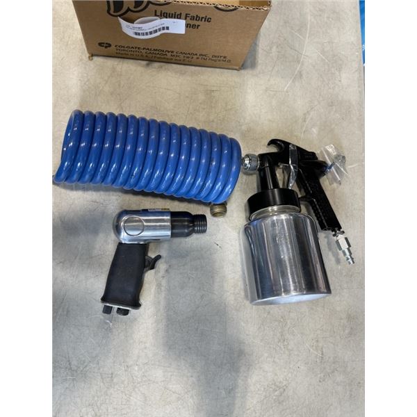 AS NEW CAMBELL HAUSFIELD AIR SPRAYER, COIL HOSE AND AIR CHISEL