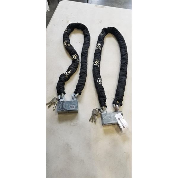 2 HEAVY DUTY CHAIN BIKE LOCKS WITH KEYS