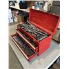 Image 2 : RED TOOL BOX FILLED WITH WRENCHES, SOCKETS ETC