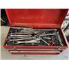 Image 5 : RED TOOL BOX FILLED WITH WRENCHES, SOCKETS ETC