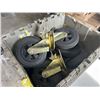 Image 2 : 2 SETS OF 8" HEAVY DUTY CASTER WHEELS. 4 SWIVEL LOCKING, 4 SWIVEL