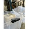 Image 5 : GO4GREEN 5 COMPARTMENT TRAYS (100 UNITS), AND 5 PLASTIC TOTES (2 HAVE DAMAGE TO HANDLES)