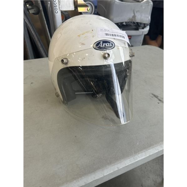 VINTAGE WHITE OPEN-FACE MOTORCYCLE HELMET