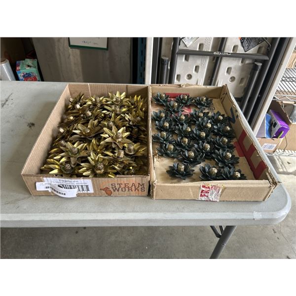 2 TRAYS OF METAL FOUNTAIN SPOUTS