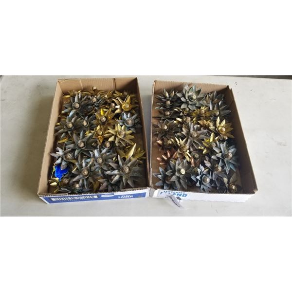 2 TRAYS OF METAL FOUNTAIN SPOUTS