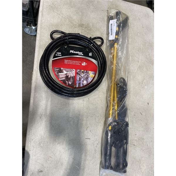 NEW MASTERCRAFT STEEL CABLE (15 FT), AND SET OF HIKING POLES