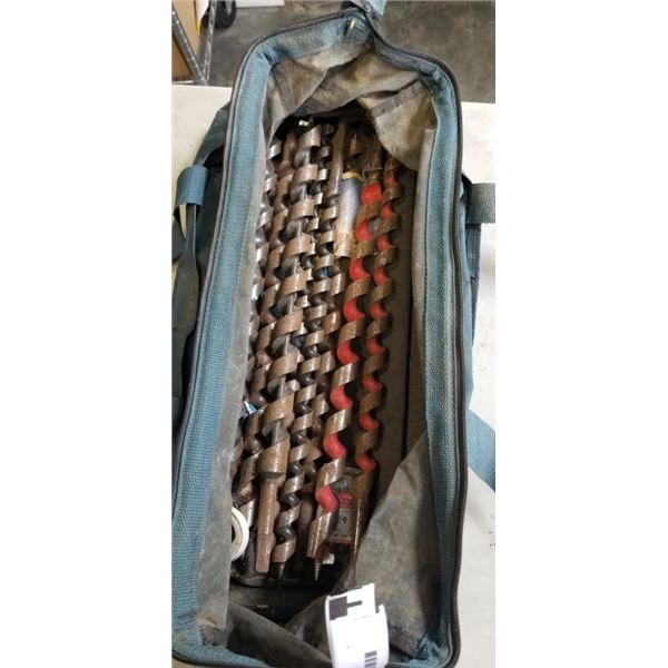 BOSCH BAG WITH AUGER BITS.