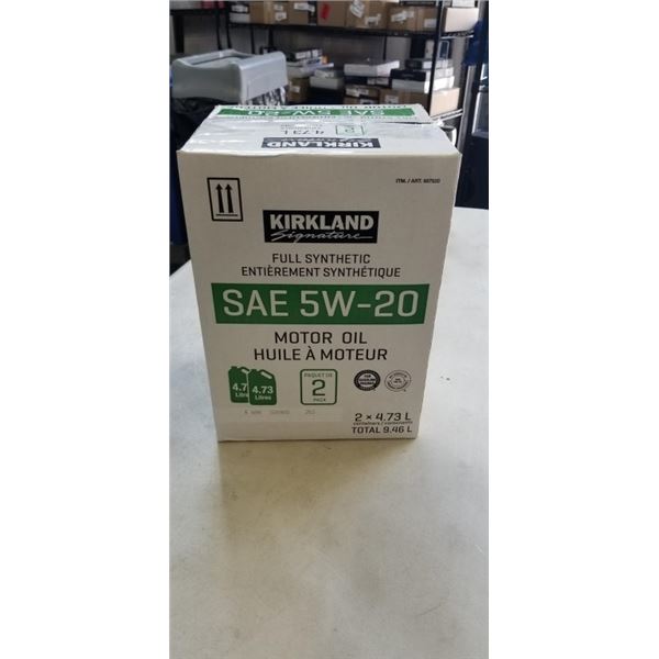 KIRKLAND SIGNATURE FULL SYNTHETIC SAE 5W-20 MOTOR OIL. 2 PACK. 4.73 LITRES PER. RETAIL $64.99
