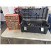 Image 1 : HUSKY TOOL BOX AND ASSORTED HAND TOOLS AND PARTS ORGANIZER, FULL OF HARDWARE
