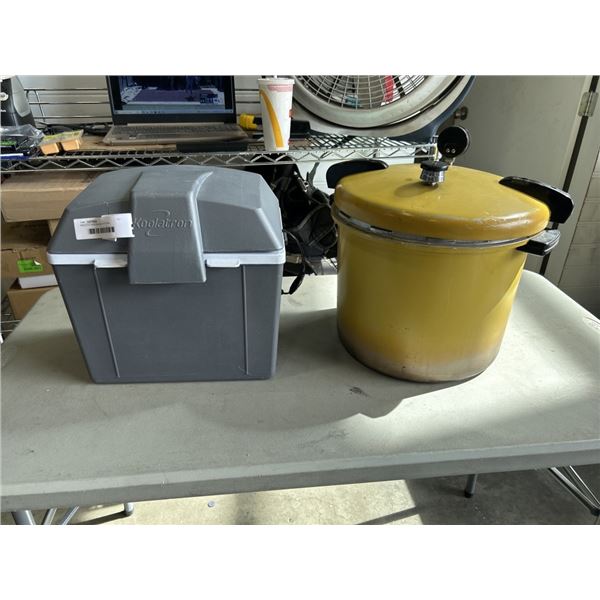 PRESTO PRESSURE COOKER AND KOOLATRON ELECTRIC COOLER