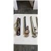 Image 2 : PLASTIC TOTE OF TOOLS INCLUDING 5 WRENCHES, PLANE, CHISELS, FILES ETC
