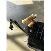 Image 3 : TOTE WITH LEVEL, METAL SAW, CABLE COME ALONG, CROCKET SET WALL RACK ETC