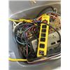 Image 3 : PLASTIC TOTE OF EXTENSION CORDS AND POWER BARS